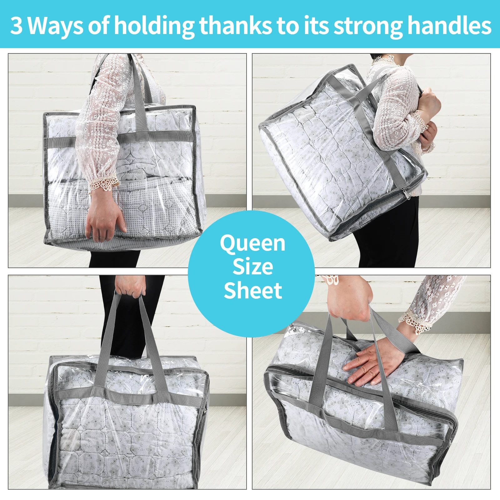 Vinyl Storage Bags for Sheet, Thin Blanket, Sofa Pillow, Clothes