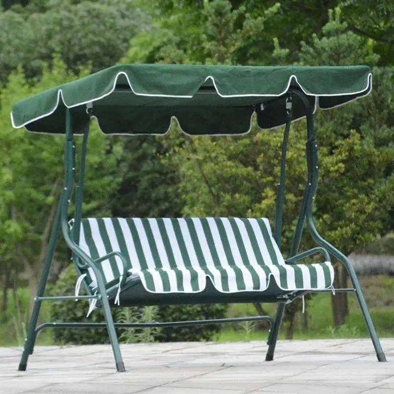 Customized 3 Seat Outdoor Patio Leisure Hanging Swinging Garden Chairs With Awning And Cushion