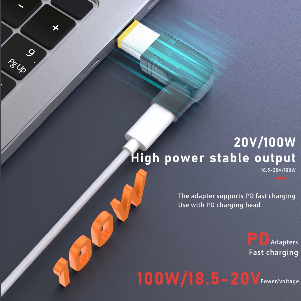 USB to dc PD 100W Laptop Power Charger Power Adapter Connector Type-C Female to DC Male Jack Plug Adapter for Lenovo/HP/Dell