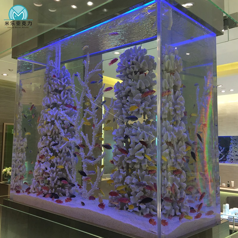 Custom transparent rectangle large acrylic fish tank, fish tank acrylic material, acrylic fish tank