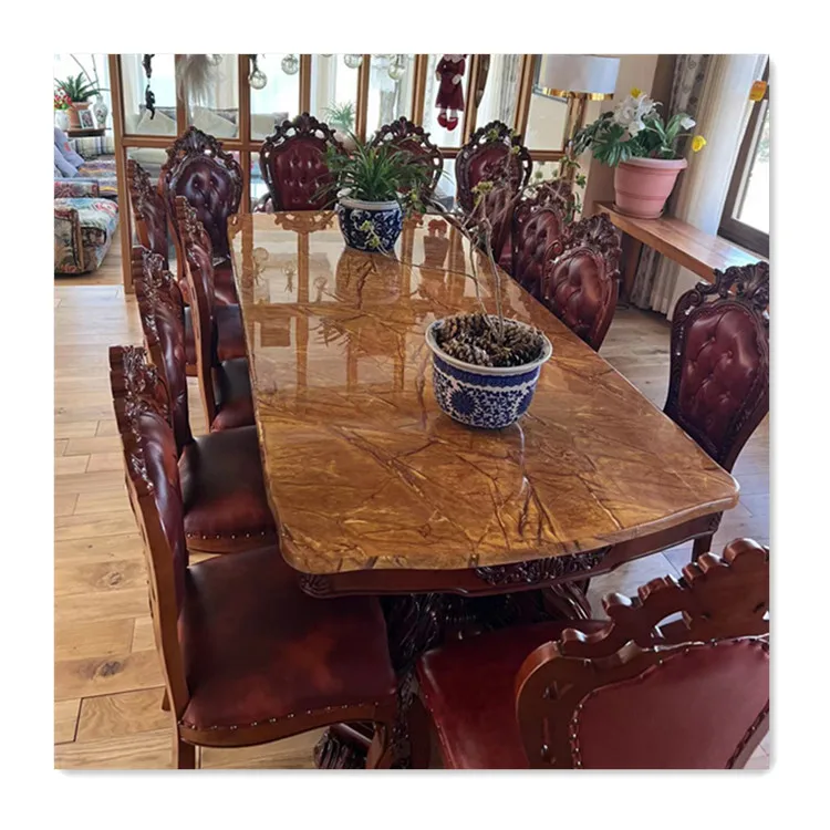Горячая Распродажа набор обеденного стола с 8 местным обеденным столом мраморная Обеденная Мебель для домашнего использования