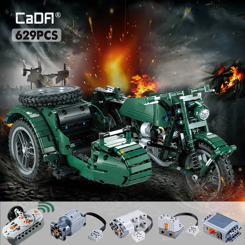 C51021 Cada Master RC мотоциклы строительные блоки городская Военная немецкая война WW2 пульт дистанционного управления игрушками для детей ABS