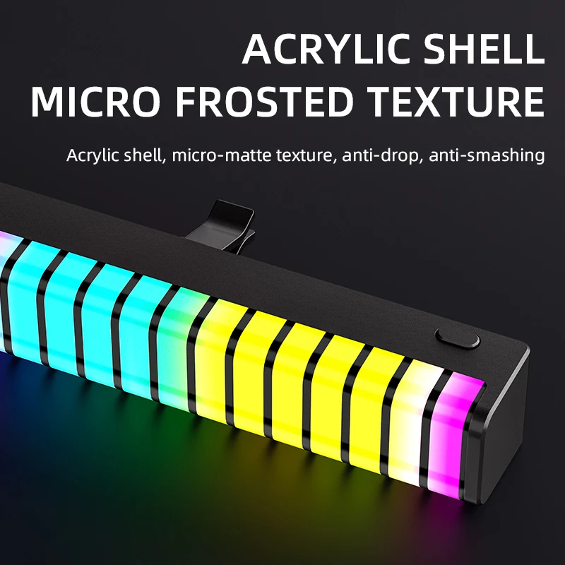Smart  RGB Radio Voice Control Led Desktop Atmosphere Pickup Music Rhythm Recognition Light Bar For Car Air Outlet