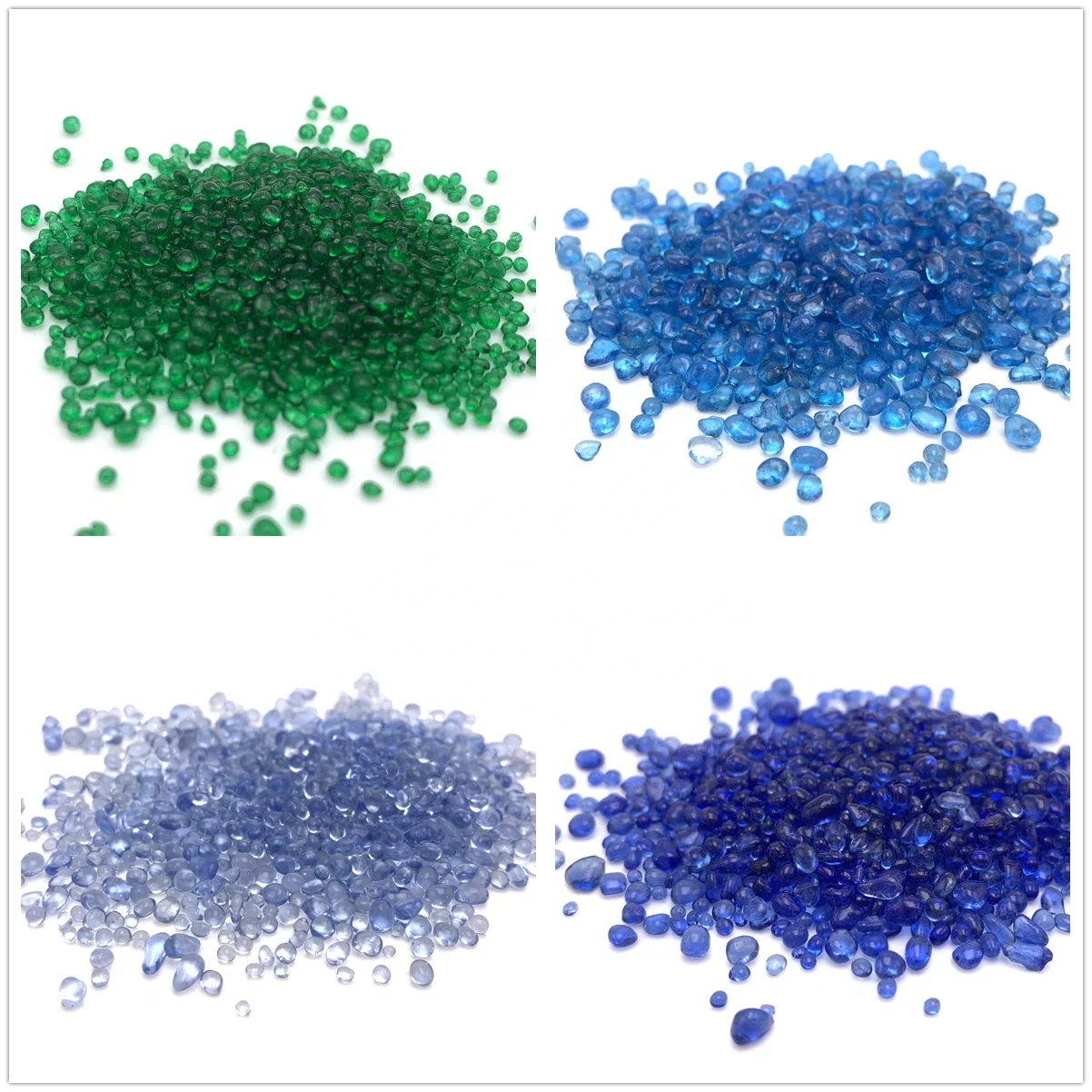 Concrete Finish  Cobalt Blue Green Sky blue Glass Beads For Swimming Pool Iridescent