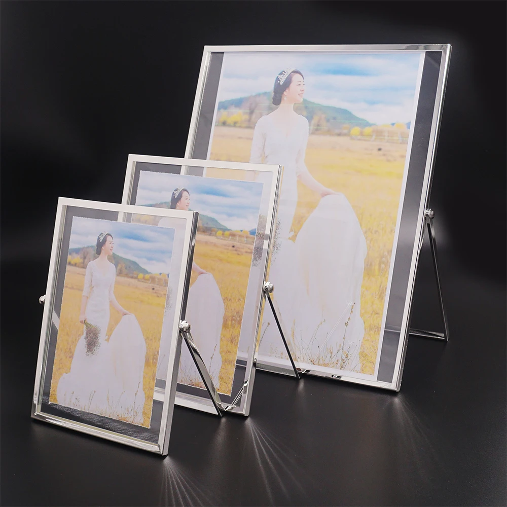 Factory Wholesale Multiple Size Silver Baby Metal Glass Picture Photo Frame