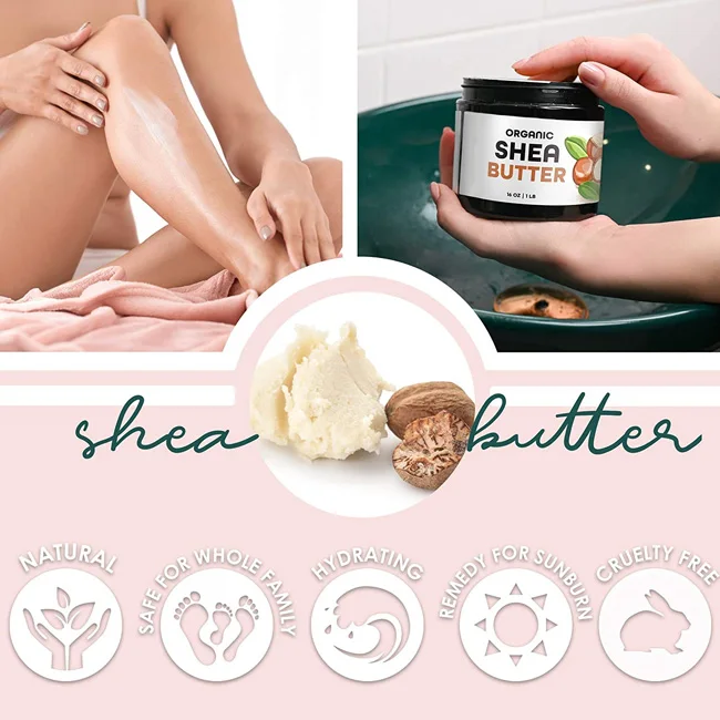 Private Label OEM Natural Organic Vegan Moisturizing 100% Pure Raw Virgin Unrefined African Shea Butter for Face Body Hair Care