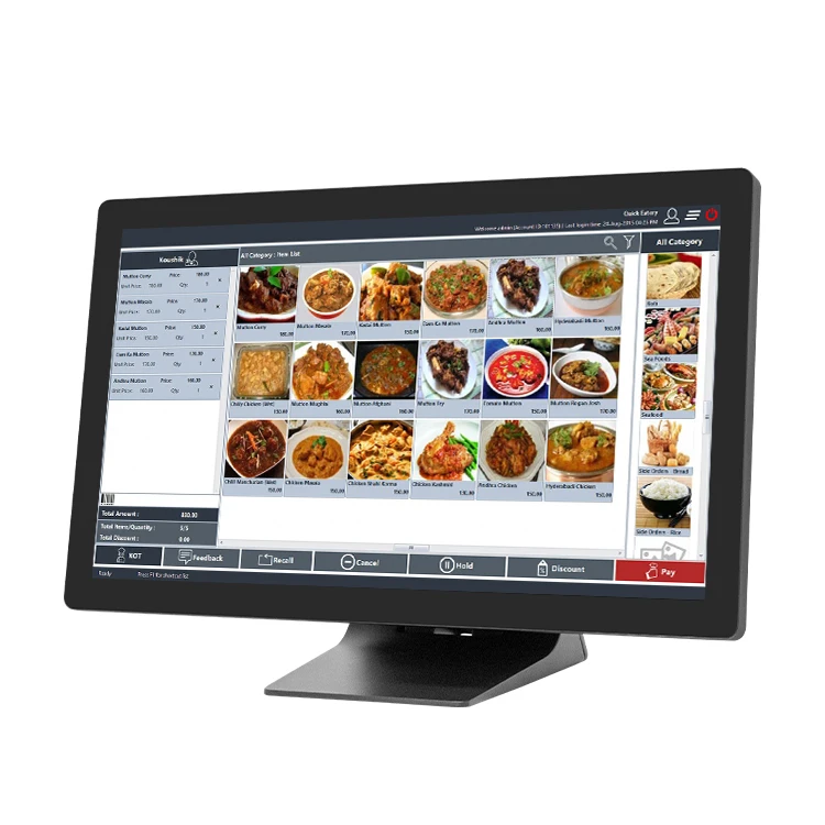 OEM 8*USB 15/15.6/17/18.5/21.5inch all in one touch screen pos system cash machines