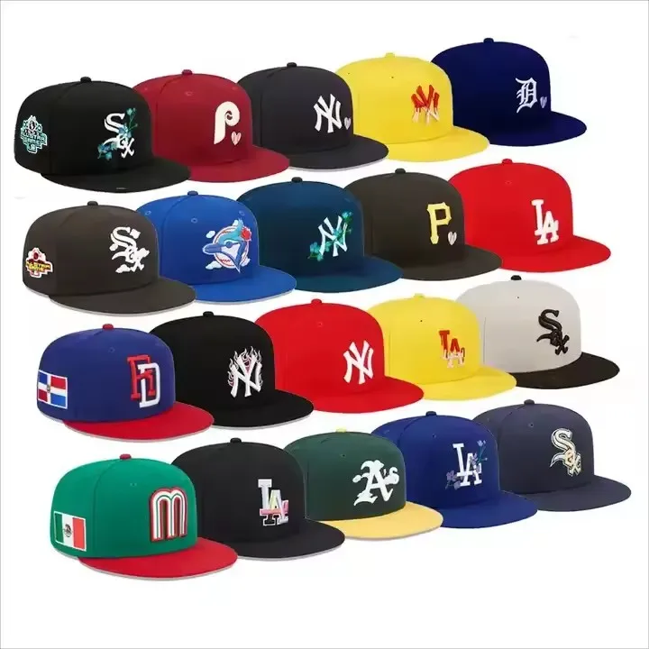 Wholesale top sale MLBing caps flat brim fitted hats new original closed gorras baseball cap