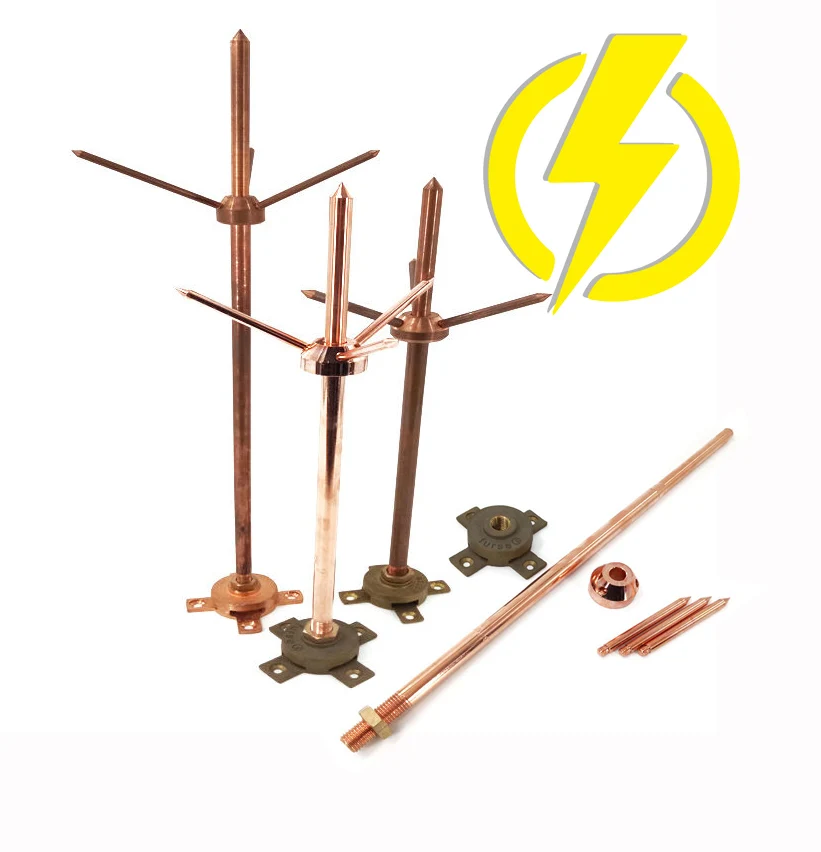 Custom Thunder Protector Copper Lightning Conductor Arrester Lightning Rod for Building