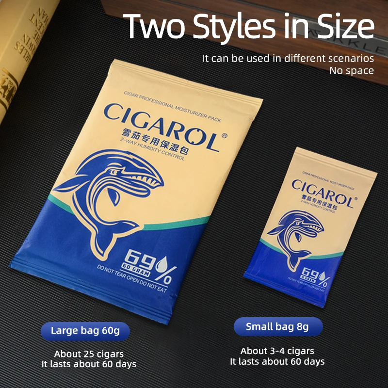 Customizable Cigar Moisturizing Bag 69% Humidity Tobacco Moisture Meter Moisture Absorber Bag