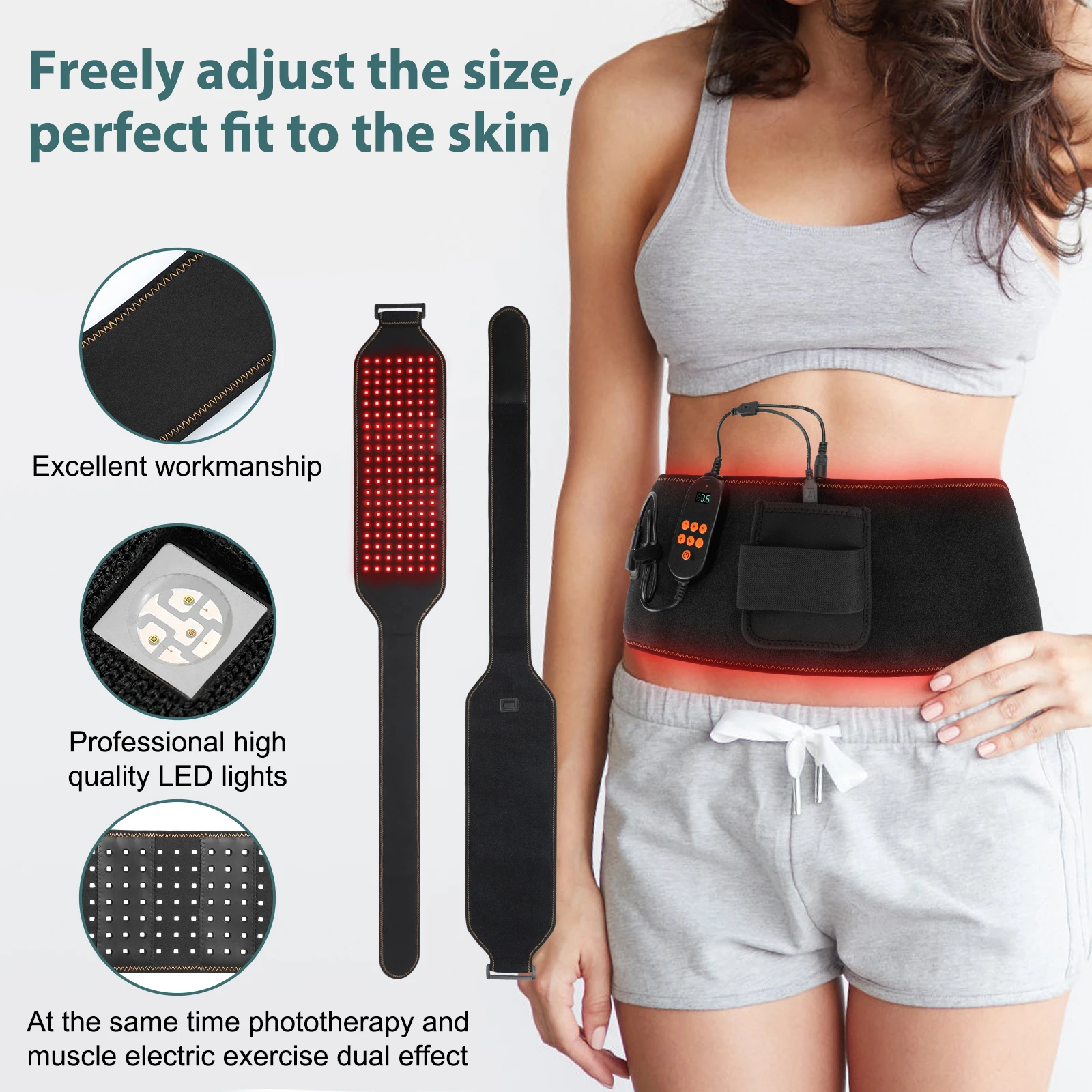 Meetu Infrared Red Led Light Therapy Red Light Therapy Belt