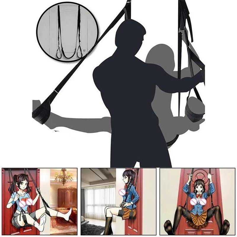 PINKZOOM SM Bondage Door Swing Restraints Sex Sm Games Nylon Handcuffs For Sexy Swing Adults Split Leg Bondage Gear