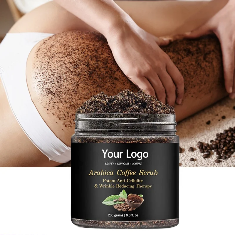 
Oem 100% Organic Bath Salt Anti Cellulite Whitening Exfoliating Coffee Body Scrub 