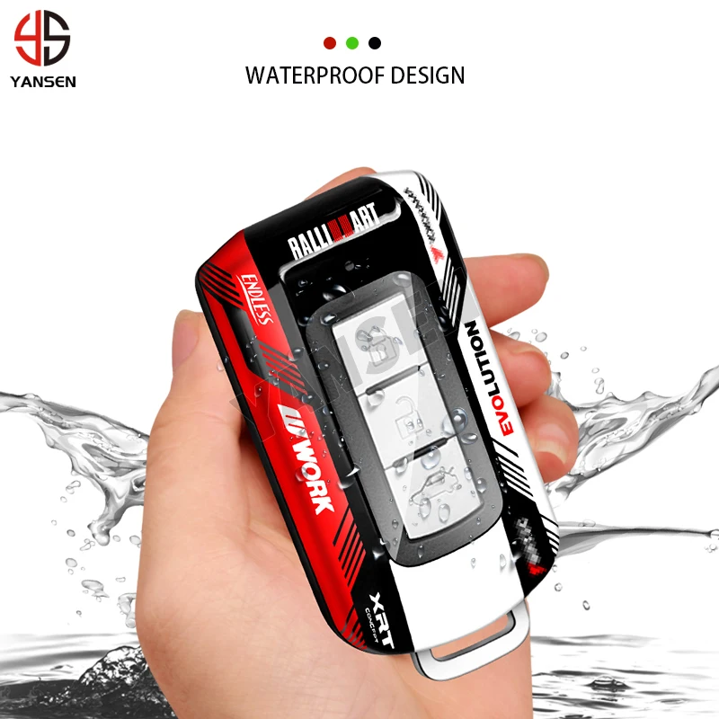 ABS Racing Key Cover Case Shell For Mitsubishi Outlander Lancer Eclipse EX ASX Cross Colt Pajero Grandis Keychain Accessories