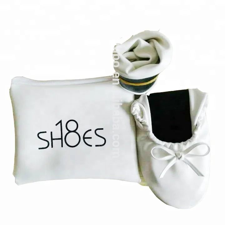 
wholesale Top selling girls folding wedding gift ballet flats with private logo printed foldable ballet flat 