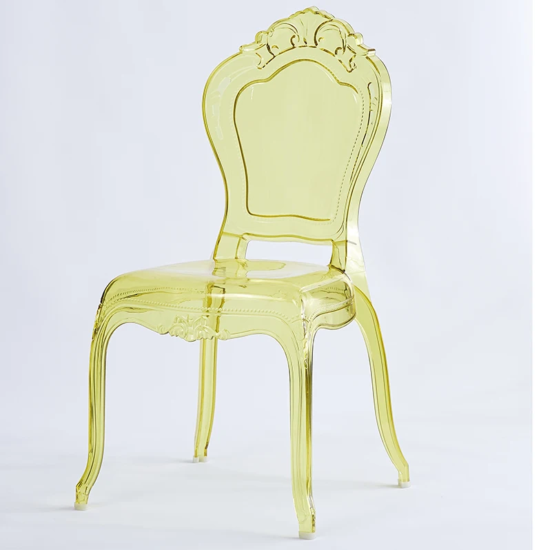Cheap High Quality Clear Crown Backrest Stackable Wedding Chairs Transparent Plastic Banquet Chair for Event