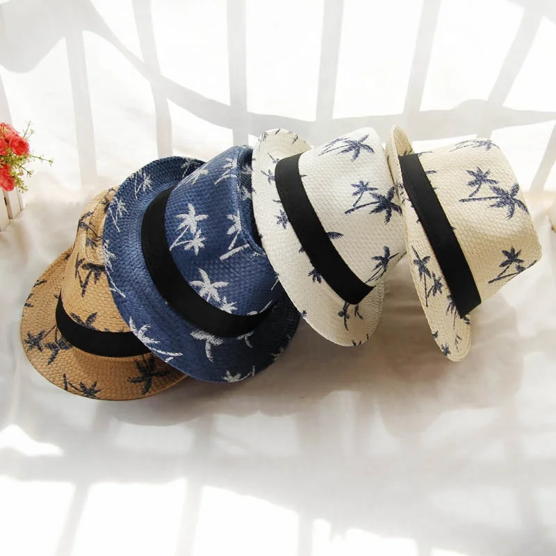 FREE SHIPPING custom wholesalers youth vintage jazz fashion formal sombreros straw panama fedora caps and hat manufacturers