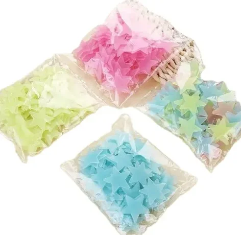 50pcs 3d Stars Glow In The Dark Wallpapers Luminous Fluorescent Wall Stickers For Kids Baby Room Bedroom Ceiling Home Decor