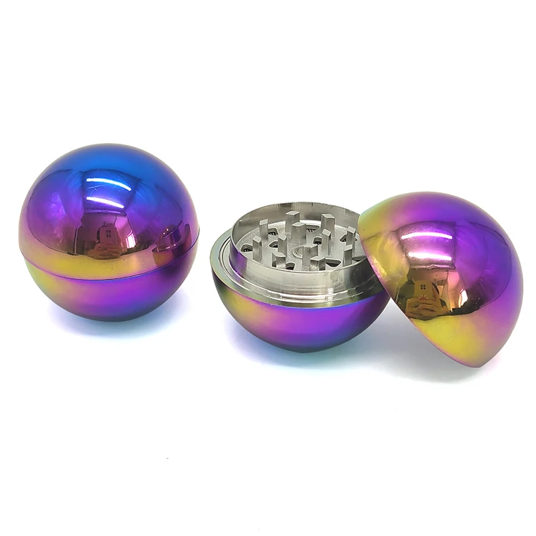 New Pocket 50MM 3 Parts Zinc Alloy Dragon Ball Rainbow Metal Herb Grinder Spice Dry Grinder Wholesale