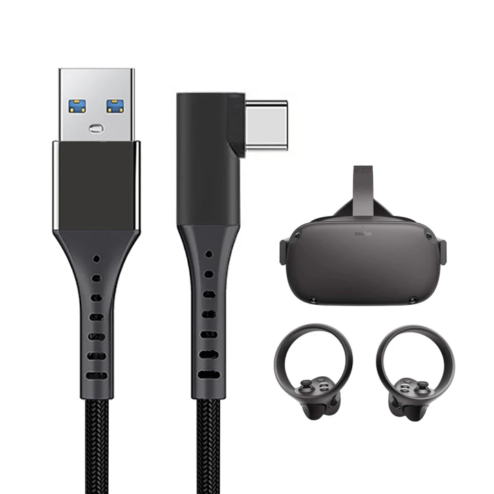 90 degree right angle usb3.0 a to O type c  Data Transfer with repeater c cable for VR  Oculus quest link Cable