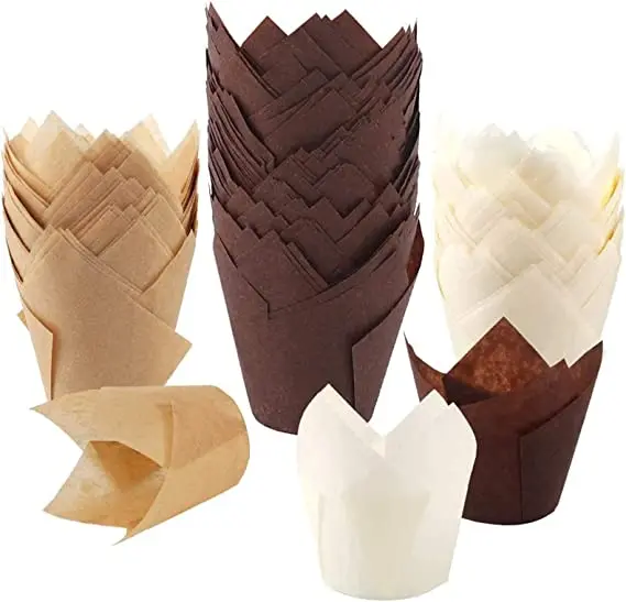 Bakest Disposable Tulips Shape Muffin Cupcakes Liners Grease Proof Homemade Wrapper Baking Tools Paper Cake Cup