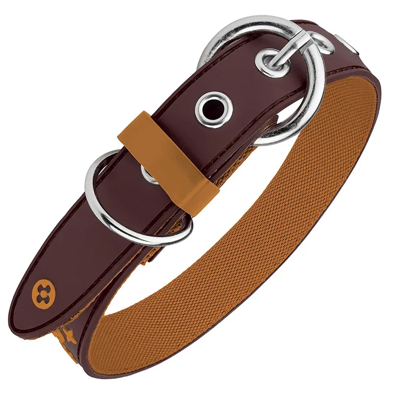 Wholesale Luxury Designer Strong Nylon  Dog Collar With Waterproof Rubber And Metal Hardware