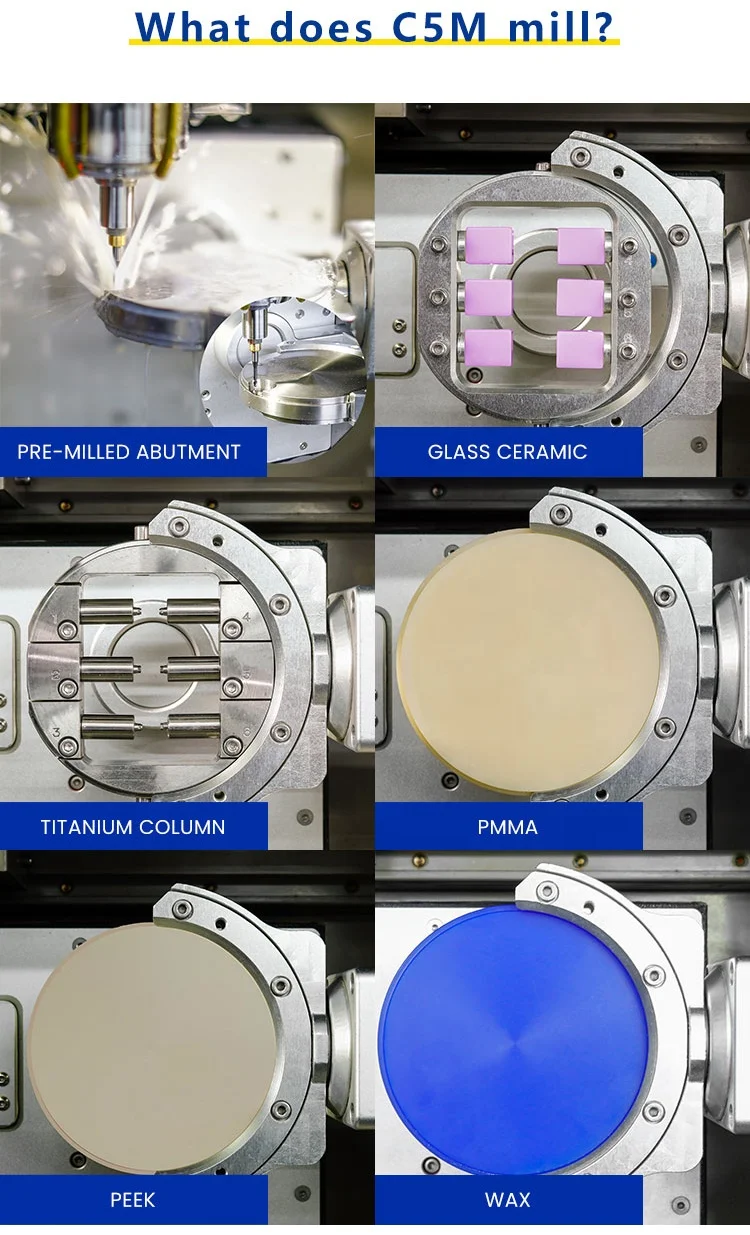 5 axis Metal CAD  CAM dental wet milling machine