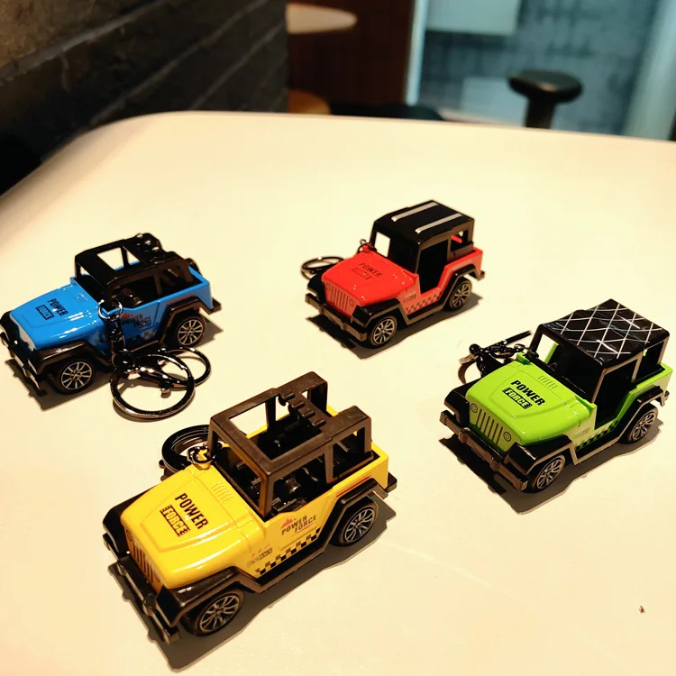 Net red alloy return Jeep police model pendant senior sense car key chain small gift wholesale  keychain