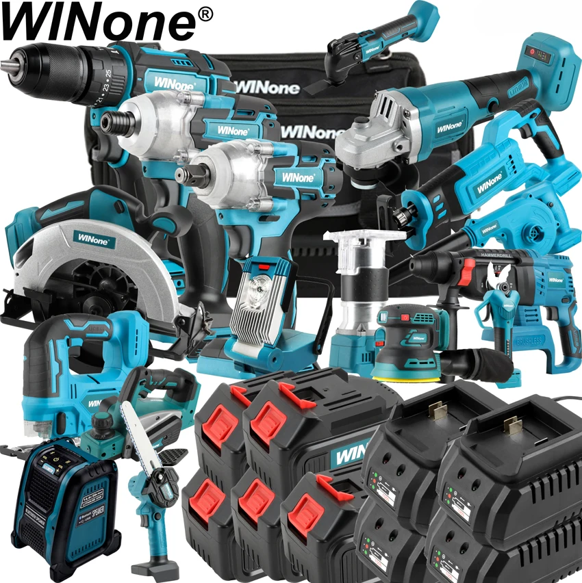 Winone 21v 20v 18v Высококачественная беспроводная аккумуляторная отвертка 7 в 1 компактный литий-ионный комбинированный комплект