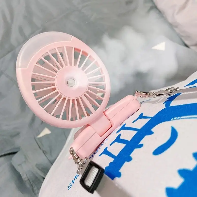 Hot sale mini battery electric small portable electric usb water spray lanyard hang neck fans