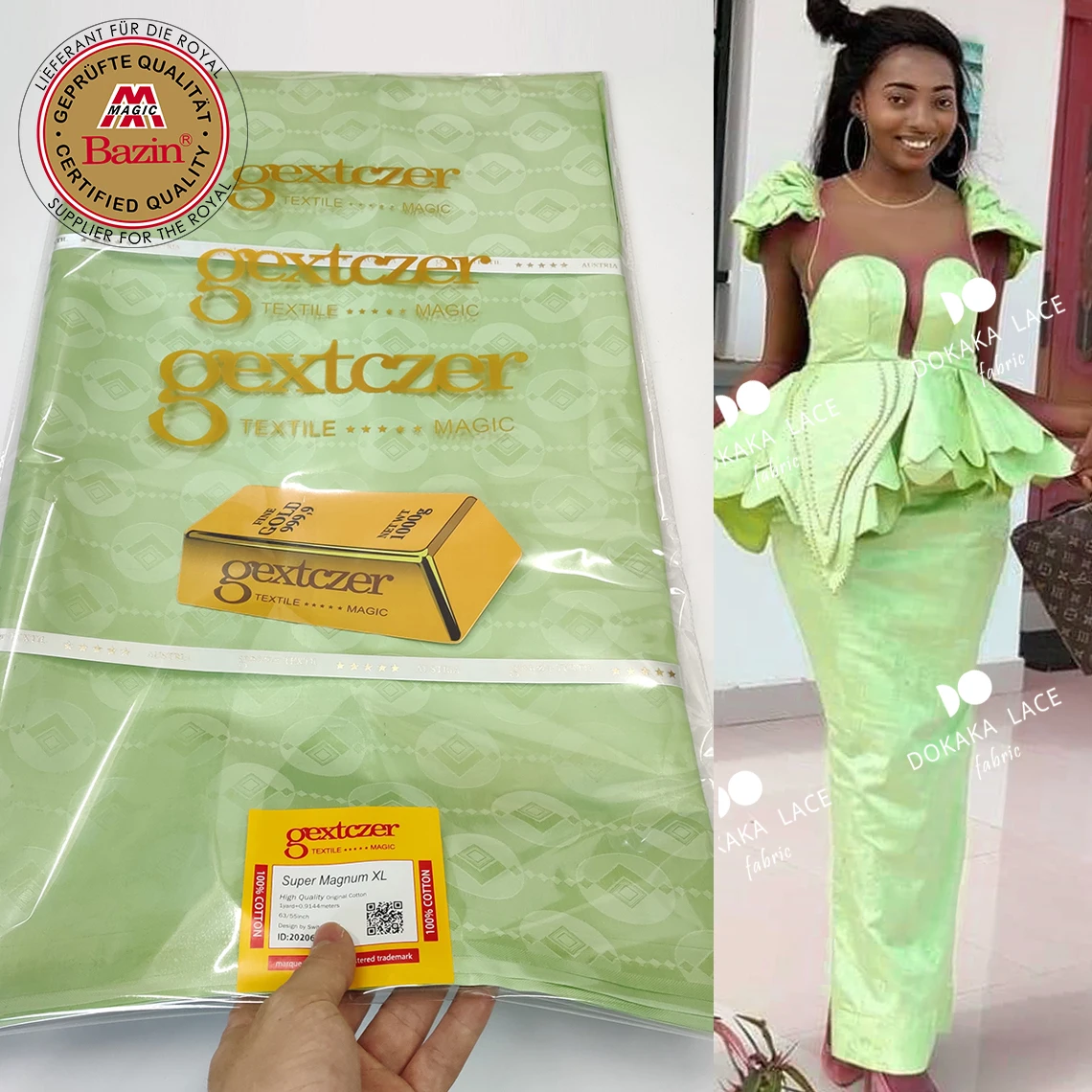 Dokaka Mali Tissus Senegal Bazin Riche Gextczer для Guinea Gambia мужская или женская повседневная одежда шитья кружевная