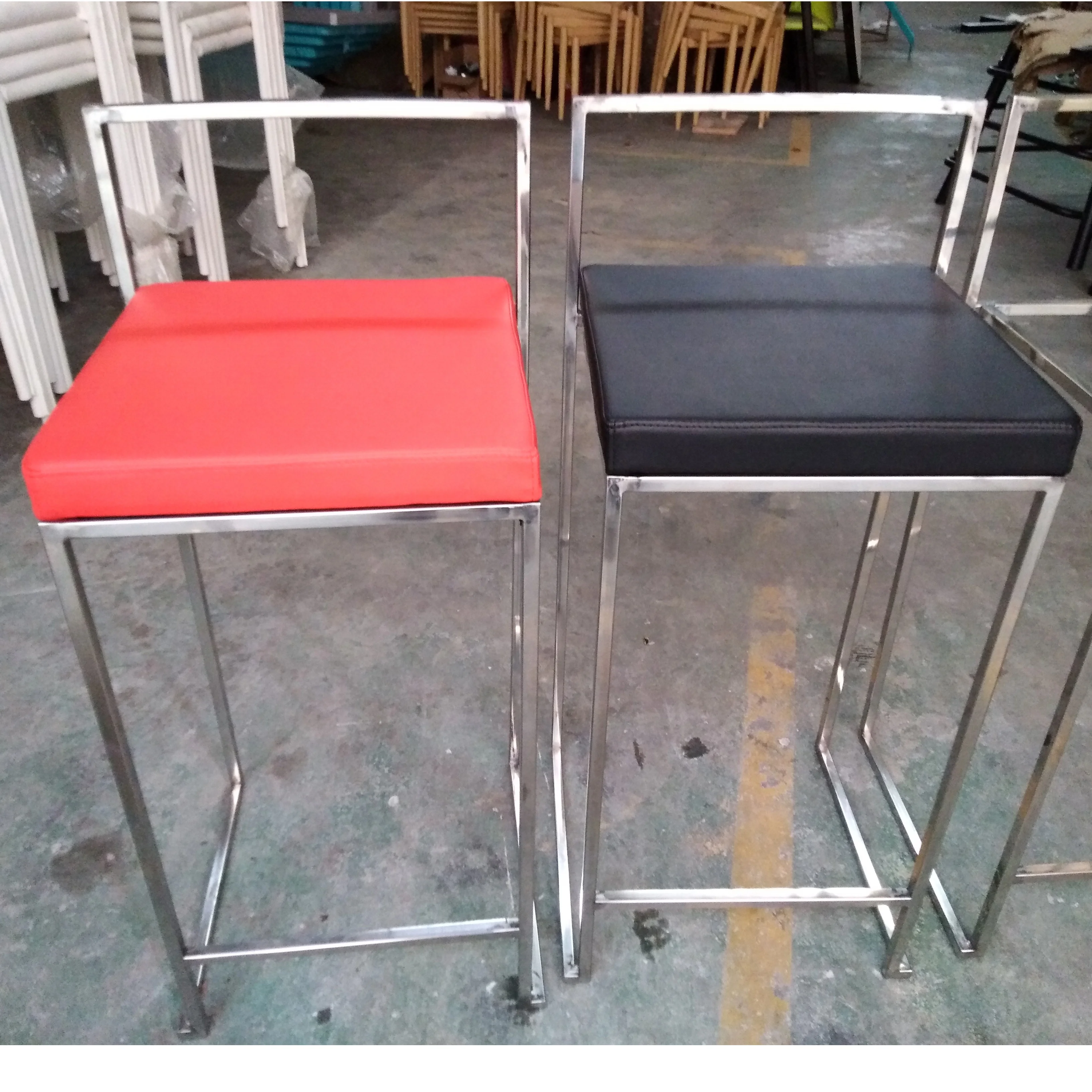 Modern Bar Counter Stools Kitchen Event High Chair Replacement Seats Gold Stainless Steel Stackable Bar stool