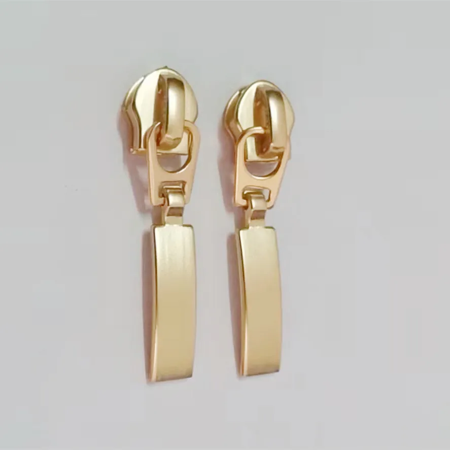 matte light gold nylon zipper pull