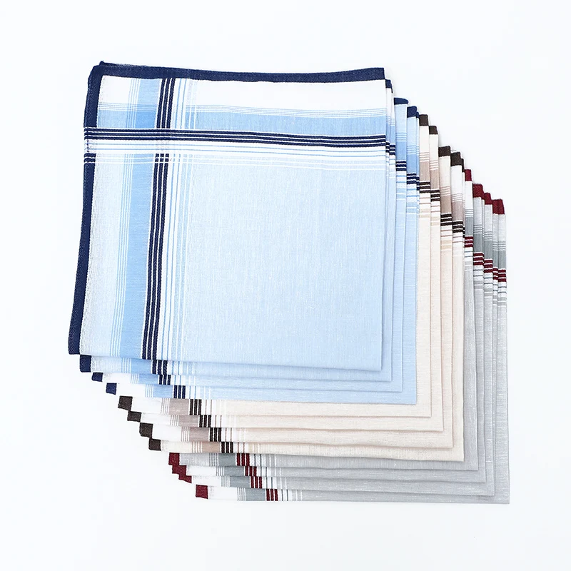 40*40cm high quality wholesale men 100 cotton hankies custom label printing and logo handkerchief