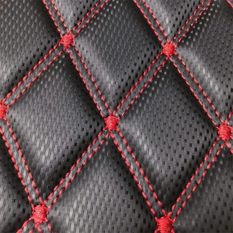 PVC Car Interior Nonwoven Check Faux Synthetic Fabric Leather Foam Car Back Seat Cushions