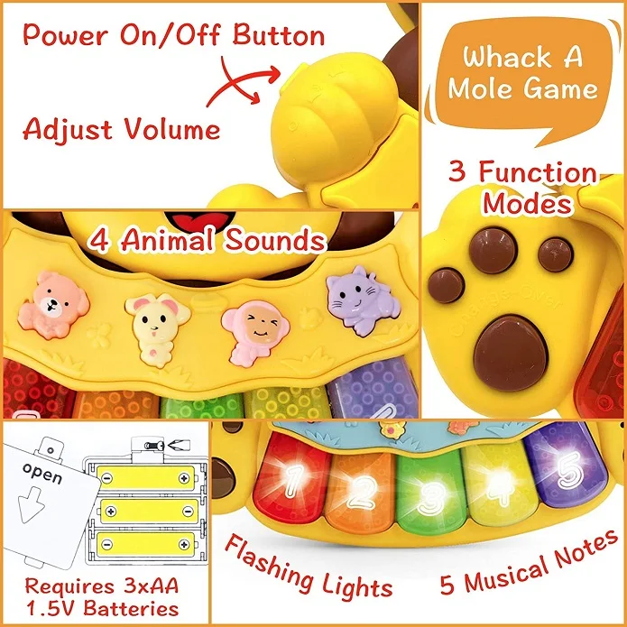 Early Educational Baby Musical Light Up Toys Baby Lion Educational Piano Keyboard Toys