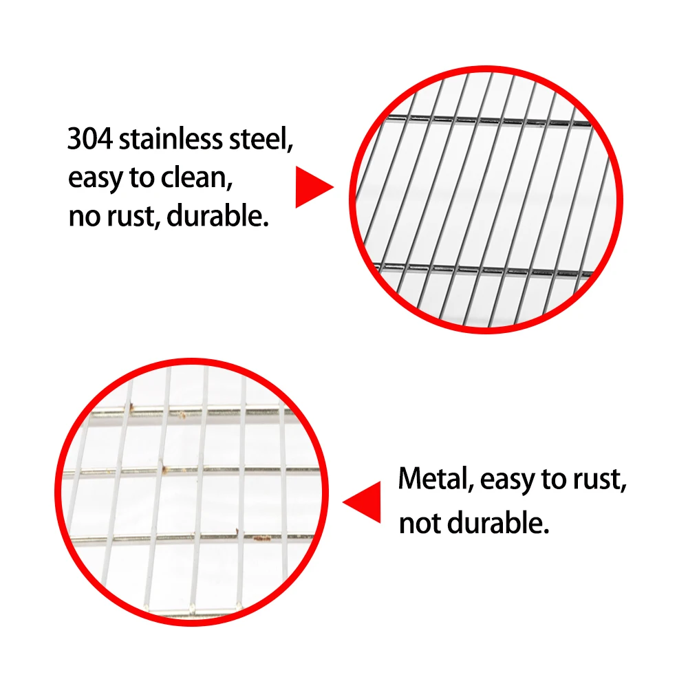 BBQ Accessories Stainless Steel Barbecue Grill Wire Mesh Net Cooking Grate BBQ Grill Grid BBQ Grill Rack for Roasting Meat