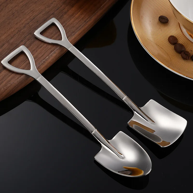 SS304 Stainless Steel 18/10 Teaspoon Shovel Kids Mini Ice Cream Scoop Spoon Honey Coffee Spoon