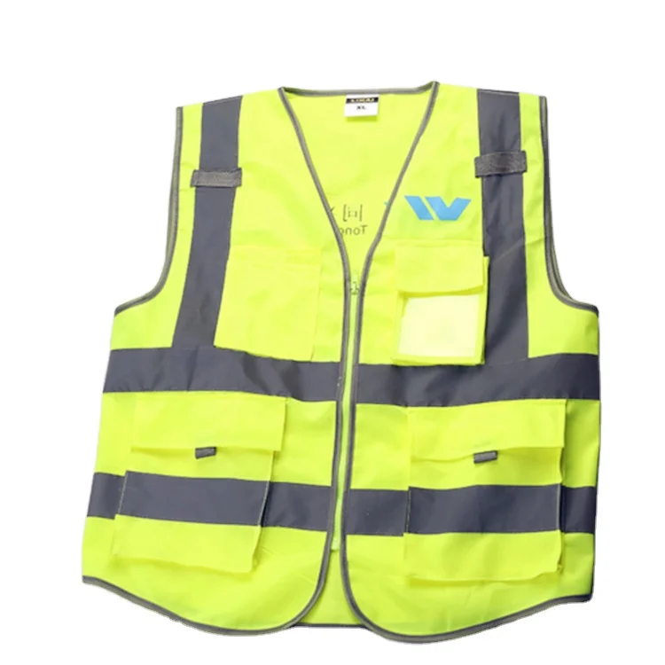 Safety Worksuit Reflective Vest with many pockets for construction crew