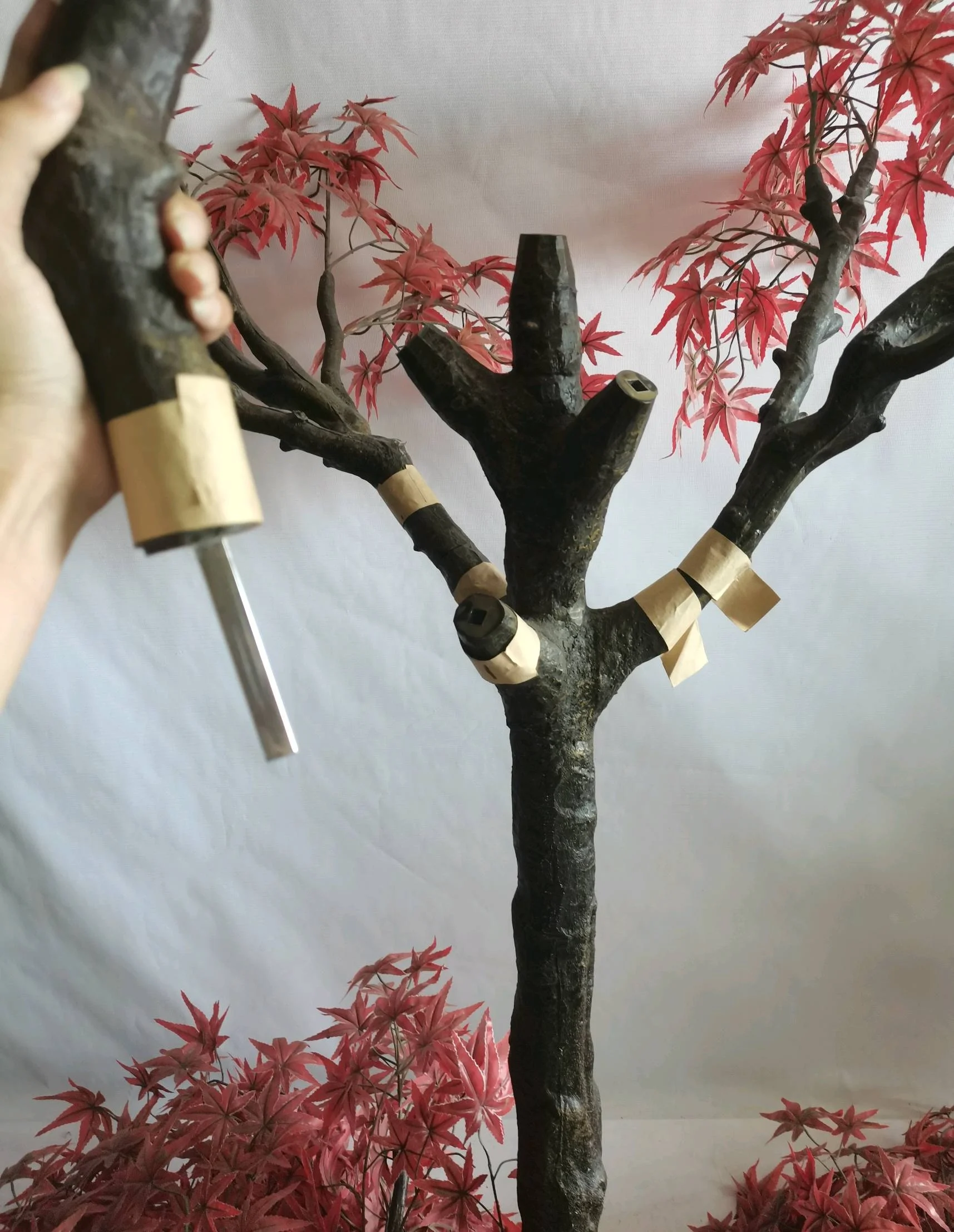 Фабричное искусственное кленовое Дерево 8 футов Пластиковый Багажник декоративное дерево