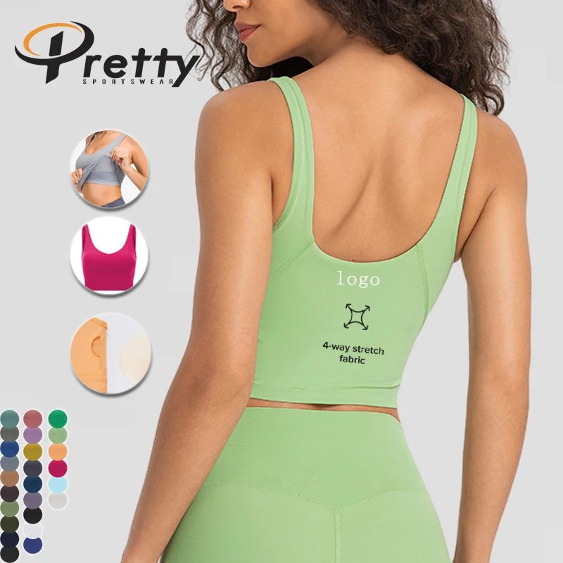 25 Colors Plus Size S-xxl Solid U-shape Women Sports Bra Gym Fitness Women Sports High Impact Yoga Bra Push Up Women Crop Top