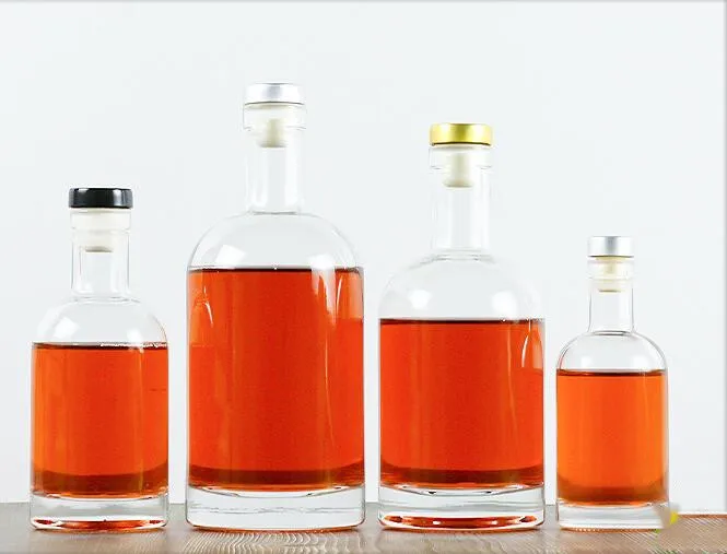 100ml 200ml 375ml 500ml 750ml 1000ml Manufacturer supply liquor wine glass bottle with cork vodka gin rum whisky bottle