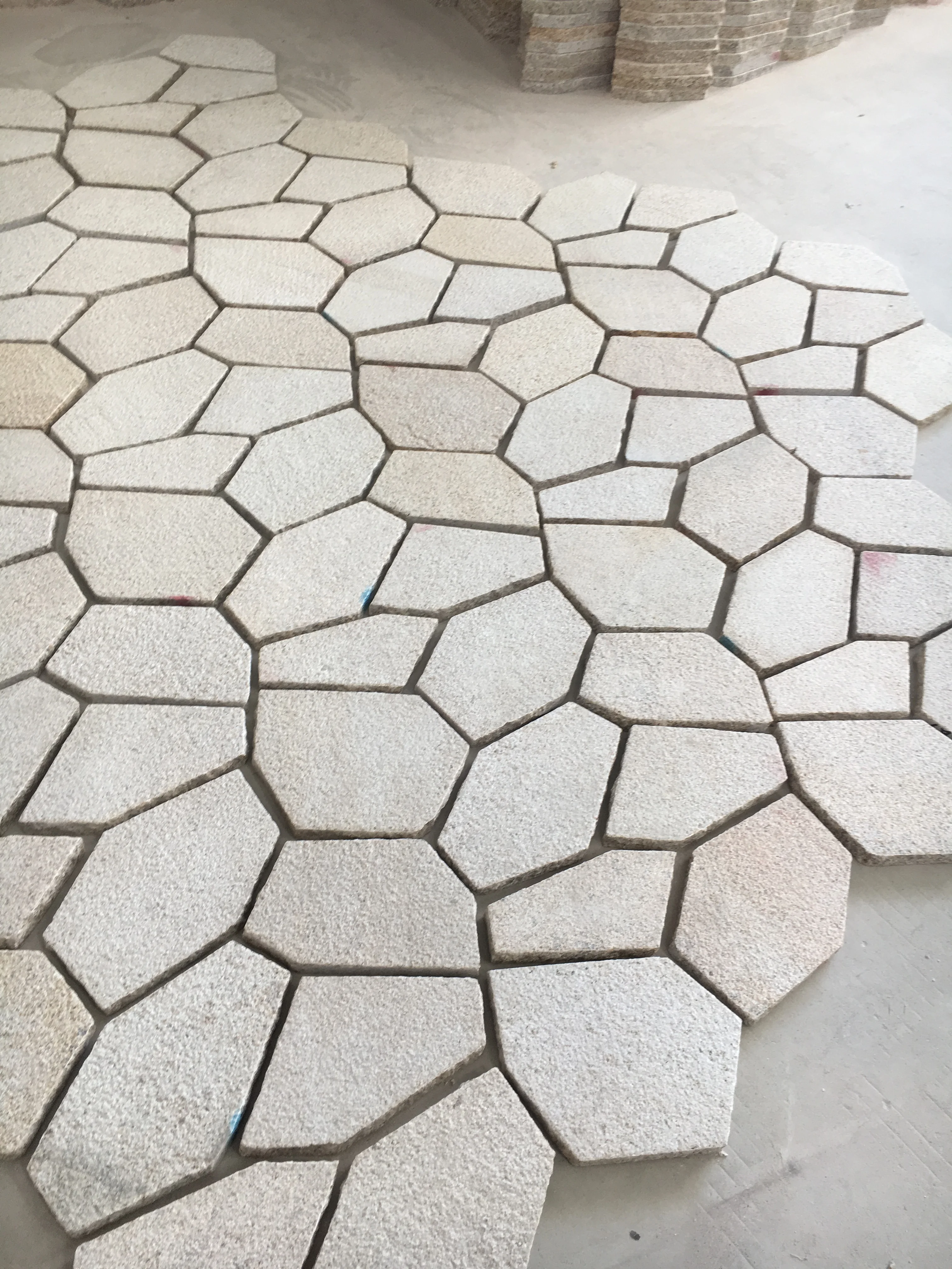 irregular shape beige granite tile G682 light yellow granite paver stone for garden