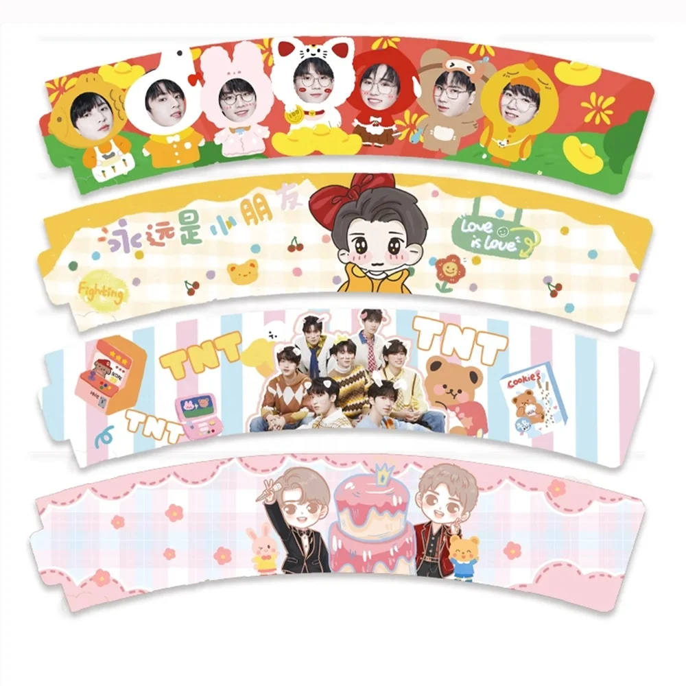 Kpop Custom Printing Pvc Transparent plastic cup sleeves with Gift Heat insulation cup holder kpop cupsleeve
