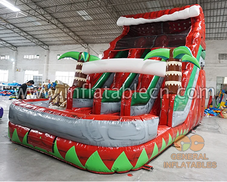 16.5ft wholesale commercial water slides for sale Holiday yard inflatables inflatable swimming pool for kids adults double slide