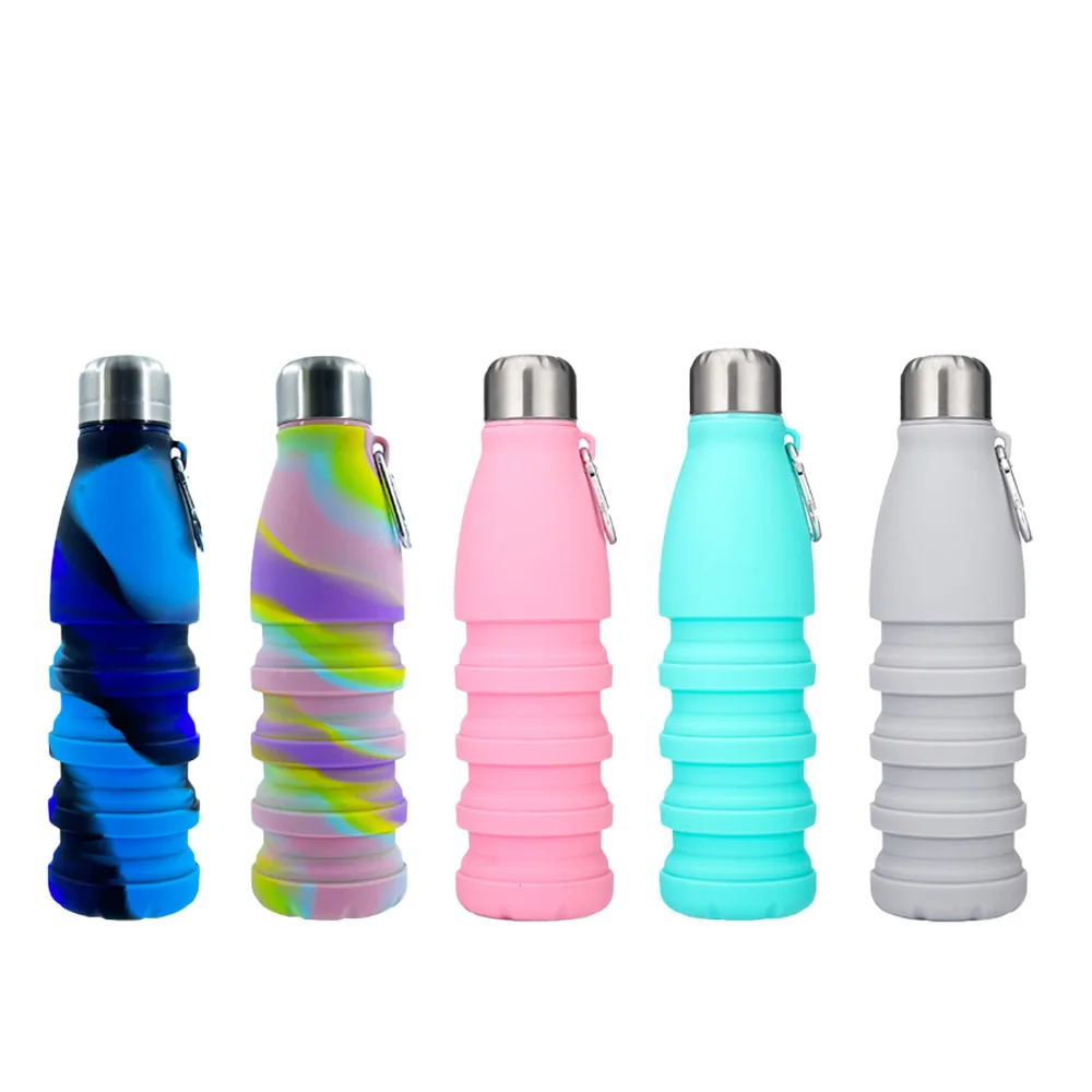 Nicro New Arrival Custom LOGO Food Grade Outdoor Sport Large Capacity Portable Water Bottles Silicone Foldable Water Cups