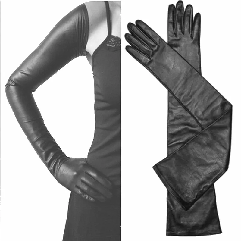 
85cm 33.5 inch Black 100% Leather Long opera Gloves evening Gloves party Gloves Size:S/M/L/XL/2XL Message tells me what you need 