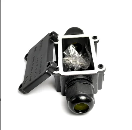 IP68 711 two-way outdoor cable black waterproof junction box buried plastic distribution box used for street lights