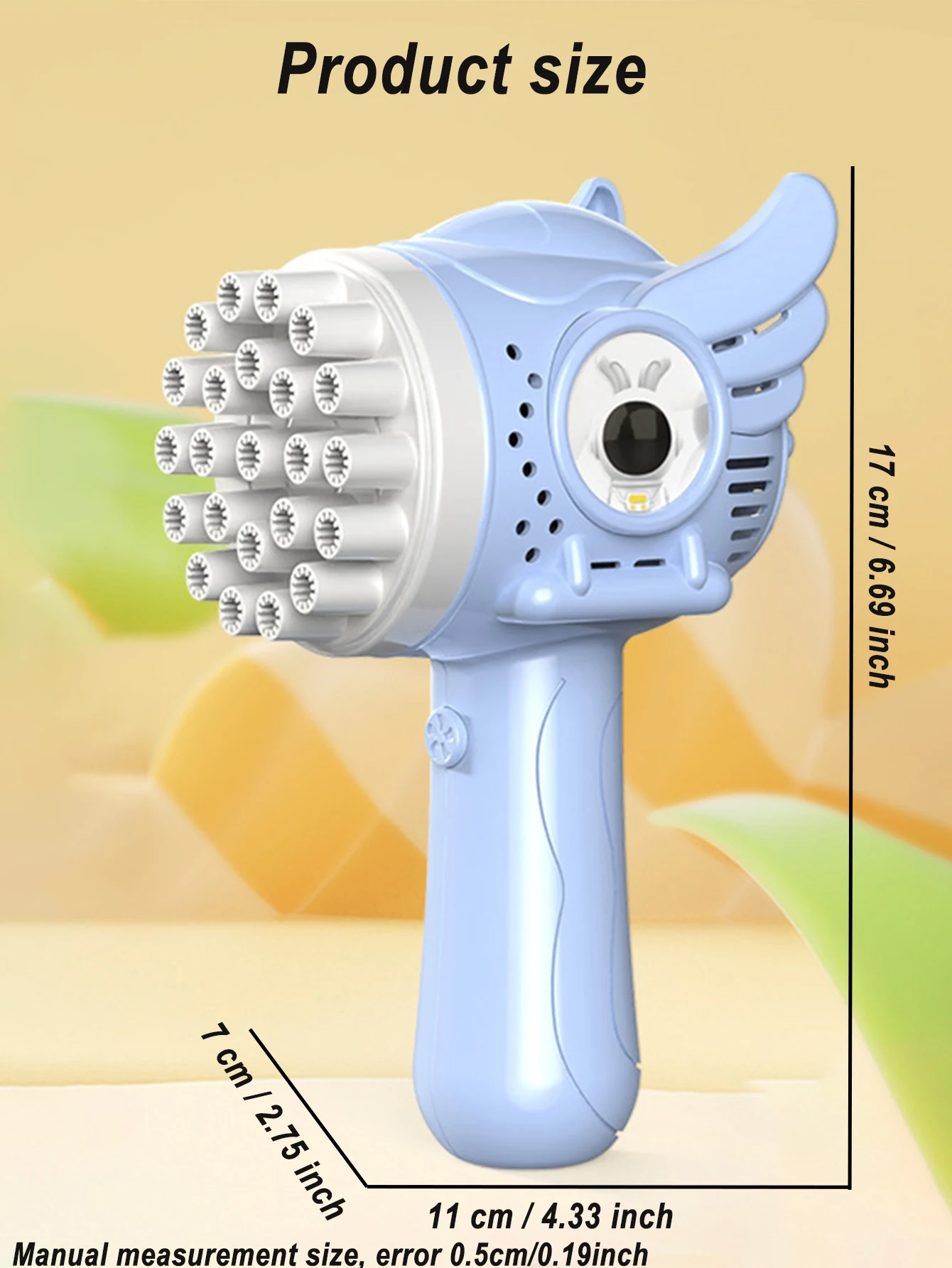 LONGXI summer fun outdoor activity 23 holes electric bubble gum machine bubble kids toy cartoon Angel wings bubbles for kids