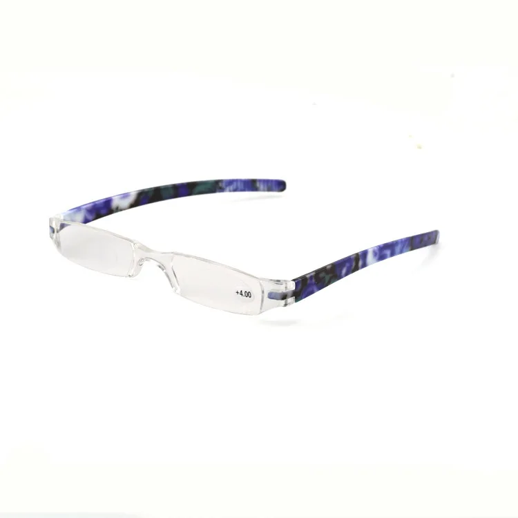 2022 new colorful coating print cover  resin portable mini pen case rimless reading glasses 2.0